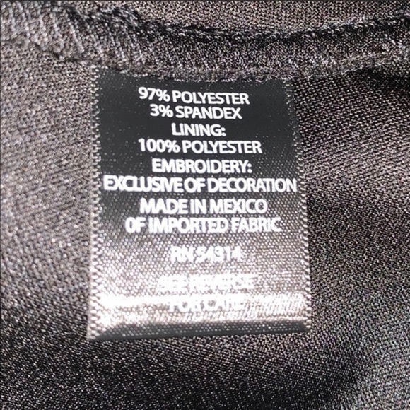 black dress with floral red embroidered roses at waist size 6 NWT - Picture 13 of 15